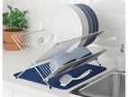 Foldable Plate Rack with Tray, 42 x 29Cm Kitchen