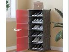 Foldable Shoe Rack | 6 Layer Plastic Shoes & 3 Door Cover