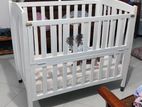 Foldable Wooden Baby Cot with Wheels