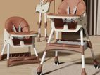 Folding Baby High Feeding Chair with Movable Universal Wheel