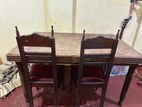 Solid Teak Dining Table with 6 Chairs