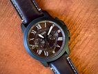 Fosil Grant Chronograph Dark Brown Dial Leather Watch – FS5088