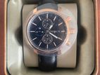 Fossil Rhett Multifunction Black Leather Chronograph