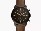Fossil Townsman 44Mm Brown Leather Watch - Brand New