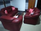 Full 6-Seater Leather Sofa Set with Coffee Table