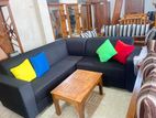 Full Cushioned Modern L Shape Sofa with Color Pillows