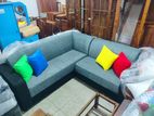 Full Cushioned Modern L Shape Sofa with Color Pillows