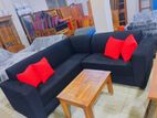 Full Cushioned Modern L Shape Sofa with Color Pillows