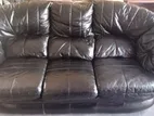 Leather Rosewood Couch Set