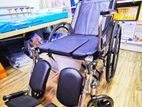 Full Option Commode Wheel Chair Foldable කොමඩ් රෝද පුටුව