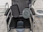 Full Option Commode Wheel Chair / High Back Foldable