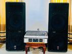 Double Top Speakers with Amplifier and Sound Mixer