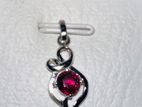 Garnet Gemstone with Silver Pendant