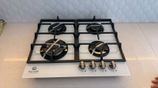 Gas Cooker 4 Burner Hob Glass White 8 Mm New