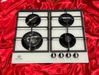 Gas Cooker 4 Burner Hob Glass White 8 Mm New