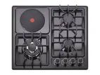 GAS COOKER 4B WITH HOT PLATE SS