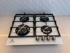 Gas Cooker Four Burner Glass White New 2025