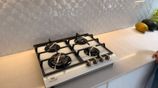 Gas Cooker Four Burner Glass White New 2025
