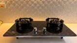 GAS COOKER HOB 2 BURNER STAINLESS STEEL /GLASS WITH SAFETY NEW