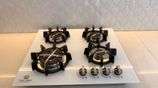 GAS COOKER HOB 4 BURNER GLASS TOP WHITE NEW