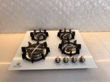 GAS COOKER HOB 4 BURNER GLASS TOP WHITE NEW