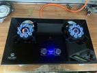 Gas Hob Two Burner Glass
