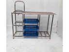 Gas Table with Plate Rack Large