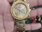 Geneva Ladis Gold Crystal Watch