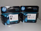 Genuine HP 63 Black with Color Ink Cartridges – Opened Package, Unused