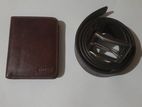 Genuine Leather Wallet with Belt