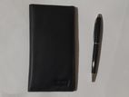 Genuine Leather Wallet with Pen