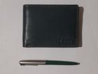 Genuine Leather Wallet with Pen