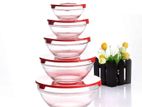 Glass Bowls Set With Lids - 5 Pcs