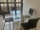 Glass Dining Table with 4 Chairs