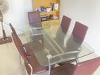 Glass Dining Table with 6 chairs