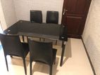 Glass Dining Table with 4 Chairs