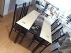 Glass Top 4 Chair Dining Table