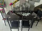 Glass Top 6 Chair Dining Table Set