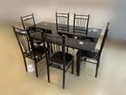 Glass Top 6 Chair Dining Table Set