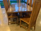 Glass Top Dining Table with 8 Chairs