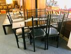 Glass Top Dining Table with Chair Set .