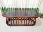 Glass Top Teak Coffee Table