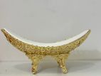 Gold Dish with Ceramic Tray