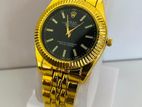 Mens Gold Plated Luxury Wrist Watch