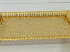 GOLD SERVING TRAY WITH DIAMOND STONE FINISHED
