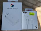 Google 30w Fast Charger with 60w Cable