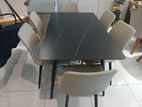 Granaite Table Top With Light Grey 6Chair Set