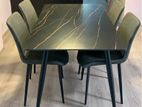 Granite Dining Table with 4 Chairs Full Cushions