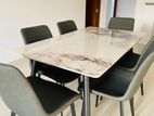 Granite Dining Table with Cushion Chairs