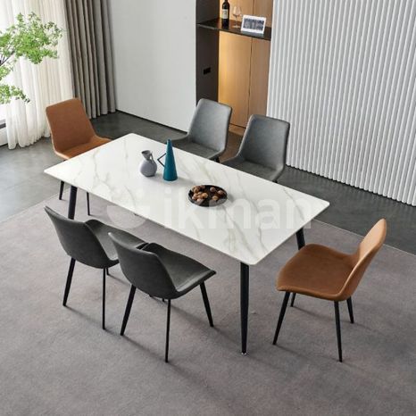 Granite Dining Table with Cushion Chairs